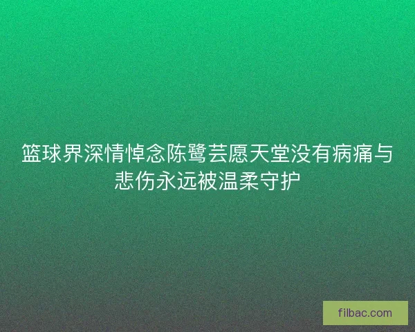 篮球界深情悼念陈鹭芸愿天堂没有病痛与悲伤永远被温柔守护